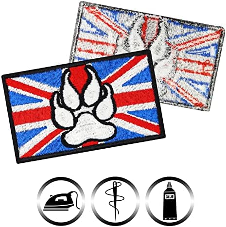 טלאי Accessoire כלבים דגל בריטי K9 דגל כלב משטרה ברזל על תיקון | מדד חיות מחמד אפליקציה משטרת כלבים | סמל כף כלבים